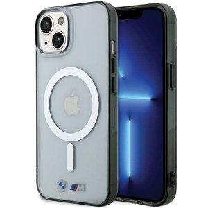 Etui BMW BMHMP15SHCRS iPhone 15 6.1 przezroczysty/transparent hardcase Silver Ring MagSafe