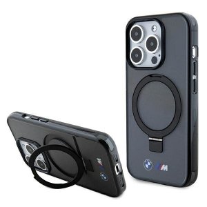 BMW BMHMP15LURSK iPhone 15 Pro 6.1 czarny/black hardcase Ring Stand M Collection MagSafe