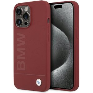 BMW BMHMP15XSLBLRE iPhone 15 Pro Max 6.7 czerwony/red hardcase Silicone Big Logo MagSafe