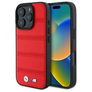 BMW BMHMP16X23PUSPR iPhone 16 Pro Max    6.9 czerwony/red hardcase M Perforated And Stitched Line MagSafe