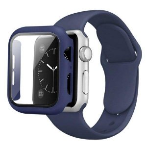 Beline pasek Apple Watch Silicone 42/44/45mm blue colour + case