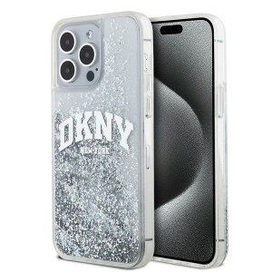 DKNY DKHCP15LLBNAET iPhone 15 Pro 6.1 biały/white hardcase Liquid Glitter Big Logo