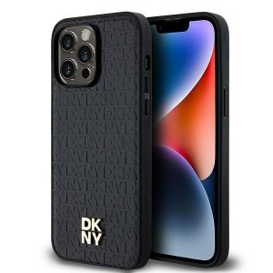 DKNY DKHMP13XPSHRPSK iPhone 13 Pro Max6.7 czarny/black hardcase Leather Pattern Metal Logo MagSafe