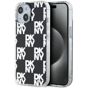 DKNY DKHCP15SHDLCEK iPhone 15 / 14 / 136.1 czarny/black hardcase IML Checkered Mono Pattern