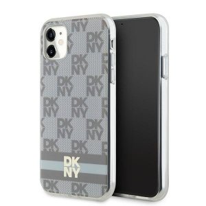 DKNY DKHMN61HCPTSE iPhone 11 / Xr6.1 beżowy/beige hardcase IML Checkered Mono Pattern & Printed Stripes MagSafe