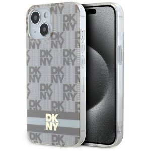 DKNY DKHMP15SHCPTSE iPhone 15 / 14 / 136.1 beżowy/beige hardcase IML Checkered Mono Pattern & Printed Stripes MagSafe