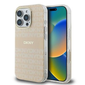 DKNY DKHMP16XHRHSEP iPhone 16 Pro Max    6.9 różowy/pink hardcase Repeat Texture Pattern With Stripe MagSafe
