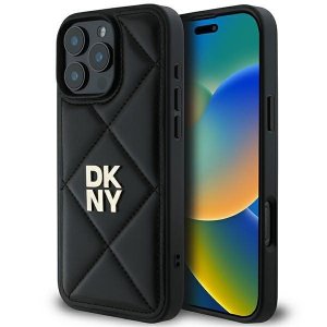 DKNY DKHCP16LPQDSLK iPhone 16 Pro 6.3czarny/black Quilted Stack Logo