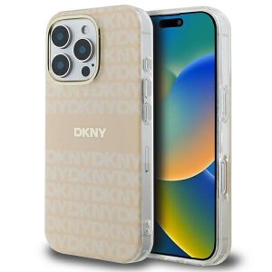 DKNY DKHMP16LHRHSEP iPhone 16 Pro 6.3różowy/pink hardcase Repeat texture patern & Stripe MagSafe