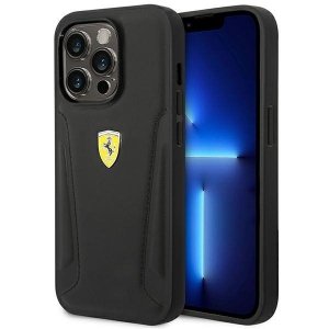Ferrari FEHCP14XRBUK iPhone 14 Pro Max 6,7 czarny/black hardcase Leather Stamp Sides