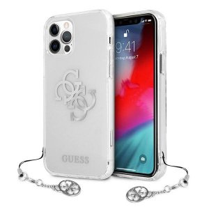 Guess GUHCP12LKS4GSI iPhone 12 Pro Max 6,7 Transparent hardcase 4G Silver Charms Collection