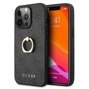 Guess GUHCP13L4GMRGR iPhone 13 Pro / 13 6,1 szary/grey hardcase 4G with ring stand