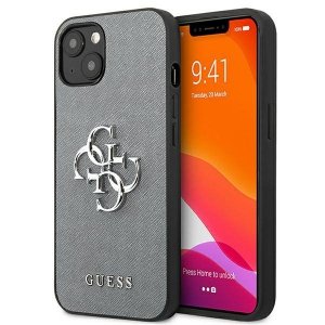 Guess GUHCP13SSA4GSGR iPhone 13 mini 5,4 szary/grey hardcase Saffiano 4G Metal Logo