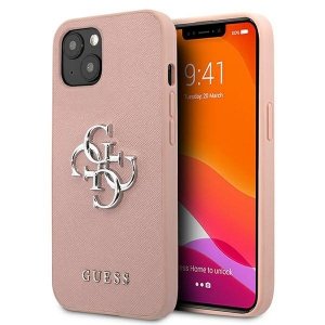 Guess GUHCP13SSA4GSPI iPhone 13 mini 5,4 różowy/pink hardcase Saffiano 4G Metal Logo
