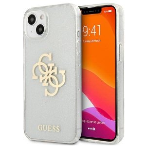 Guess GUHCP13SPCUGL4GTR iPhone 13 mini 5,4 transparent hard case Glitter 4G Big Logo