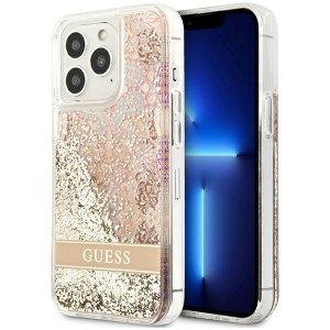 Guess GUHCP13LLFLSD iPhone 13 Pro / 136,1 złoty/gold hardcase Paisley Liquid Glitter