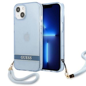Guess GUHCP13MHTSGSB iPhone 13 / 14 / 15 6.1 niebieski/blue hardcase Translucent Strap