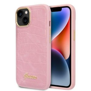 Guess GUHCP14MHGCRHP iPhone 14 Plus / 15 Plus 6.7 różowy/pink hardcase Croco Collection