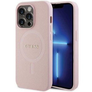 Guess GUHMP13LPSAHMCP iPhone 13 Pro / 13 6,1 różowy/pink hardcase Saffiano MagSafe