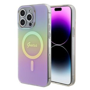 Guess GUHMP15XHITSP iPhone 15 Pro Max 6.7 różowy/pink hardcase IML Iridescent MagSafe