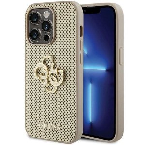 Guess GUHCP15LPSP4LGD iPhone 15 Pro 6.1 złoty/gold hardcase Perforated 4G Glitter