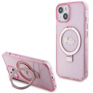 Guess GUHMP15MHRSGSP iPhone 15 Plus / 14 Plus 6.7 różowy/pink hardcase Ring Stand Script Glitter MagSafe