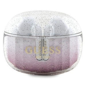 Guess słuchawki Bluetooth GUTWSHDGKEEPTWS + stacja dokująca różow/pink Glitter Gradient