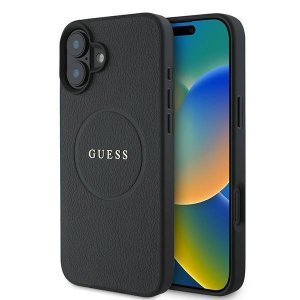 Guess GUHMP16MPGHSMMK iPhone 16 Plus 6.7 czarny/black hardcase Grained Ring MagSafe