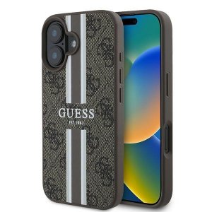 Guess GUHMP16MP4RPSW iPhone 16 Plus6.7 brązowy/brown hardcase 4G Printed Stripes MagSafe