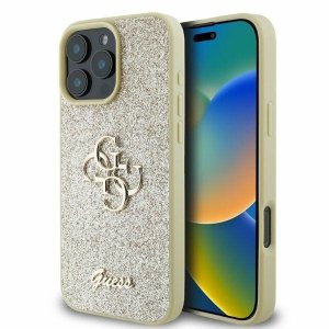 Guess GUHCP16XHG4SGD iPhone 16 Pro Max 6.9 złoty/gold hardcase Fixed Glitter Big 4G