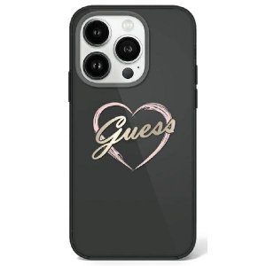 Guess GUHCP16LHCHGSPK iPhone 16 Pro 6.3 czarny/black hardcase IML Heart