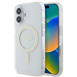 Guess GUHMP16SHFGERET iPhone 166.1 przeźroczysty/transparent hardcase IML Glitter Circle MagSafe