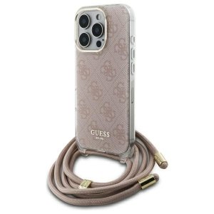 Guess GUHCP16LHC4SEP iPhone 16 Pro 6.3  różowy/pink hardcase Crossbody Cord 4G Print