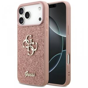 Etui Guess Fixed Glitter Big 4G do       iPhone 17 Pro Max różowy