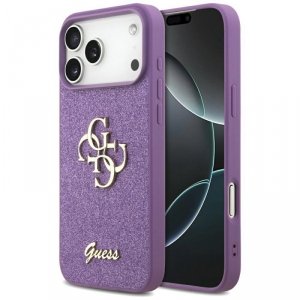 Etui Guess Fixed Glitter Big 4G do       iPhone 17 Pro Max liliowy