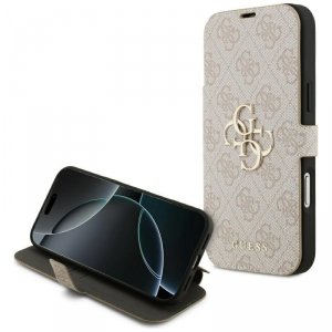 Etui Guess Book 4G Metal Logo do iPhone  17 Pro Max różowy