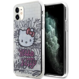 Hello Kitty HKHCN61HDGPHT iPhone 11 / Xr 6.1 biały/white hardcase IML Kitty On Bricks Graffiti