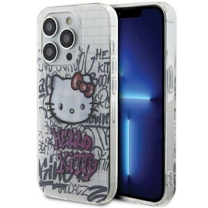 Hello Kitty HKHCP14XHDGPHT iPhone 14 Pro Max 6.7 biały/white hardcase IML Kitty On Bricks Graffiti