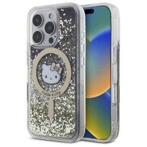 Hello Kitty HKHMP16XLGDIK iPhone 16 Pro  Max 6.9 czarny złoty/black gold hardcase Liquid Glitter Fever MagSafe