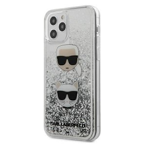Karl Lagerfeld KLHCP12MKCGLSL iPhone 12/12 Pro 6,1 srebrny/silver hardcase Liquid Glitter Karl&Choupette