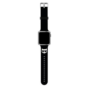 Karl Lagerfeld Pasek KLAWLSLCK Apple Watch 42/44/45/49mm czarny/black strap Silicone Choupette Heads