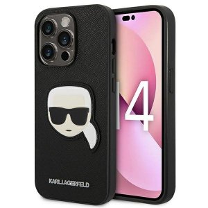 Karl Lagerfeld KLHCP14LSAPKHK iPhone 14 Pro 6,1 czarny/black hardcase Saffiano Karl`s Head Patch