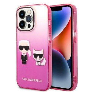Karl Lagerfeld KLHCP14LTGKCP iPhone 14 Pro 6,1 hardcase różowy/pink Gradient Ikonik Karl & Choupette