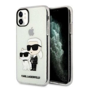 Karl Lagerfeld KLHCN61HNKCTGT iPhone 11 / Xr 6,1 transparent hardcase Gliter Karl&Choupette