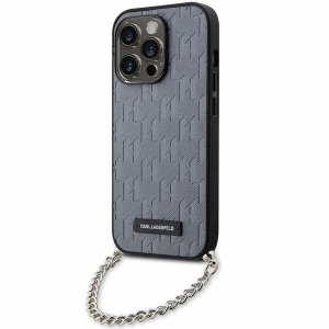 Karl Lagerfeld KLHCP14XSACKLHPG iPhone 14 Pro Max 6.7 srebrny/silver hardcase Saffiano Monogram Chain 