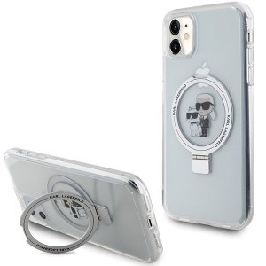 Karl Lagerfeld KLHMN61HMRSKCH iPhone 11 / Xr 6.1 biały/white hardcase Ring Stand Karl&Choupettte MagSafe