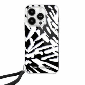 Karl Lagerfeld KLHCP15SHZBPKCCK iPhone 15 / 14 / 13 6.1 czarny/black hardcase IML Zebra Pattern & Cord