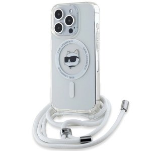 Karl Lagerfeld KLHMP15LHCCHNT iPhone 15 Pro 6.1 hardcase transparent IML Choupette Head & Cord Magsafe