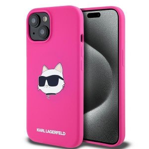 Karl Lagerfeld KLHMP15SSCHPPLF iPhone 15 / 14 / 13 6.1 różowy/fuschia hardcase Silicone Choupette Head MagSafe