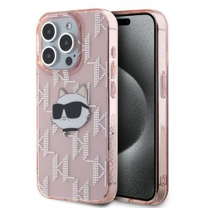 Karl Lagerfeld KLHCP15LHKLPCHP iPhone 15 Pro 6.1 różowy/pink hardcase IML Choupette Head & Monogram